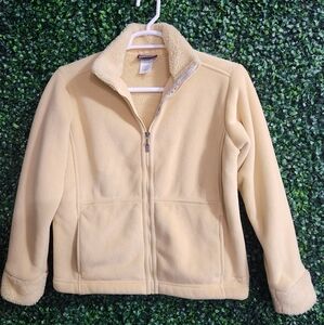 Patagonia Women's Yellow Zip-Up Fleece Jacket  Size L